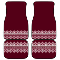 Ukraine Folk Pattern Car Mats Ukrainian Wine Red Version - Wonder Print Shop