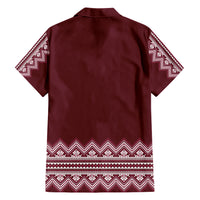 Ukraine Folk Pattern Hawaiian Shirt Ukrainian Wine Red Version - Wonder Print Shop