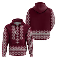 Ukraine Folk Pattern Hoodie Ukrainian Wine Red Version - Wonder Print Shop