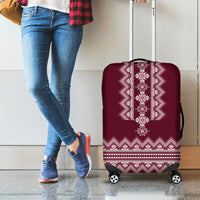 Ukraine Folk Pattern Luggage Cover Ukrainian Wine Red Version - Wonder Print Shop
