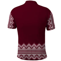 Ukraine Folk Pattern Polo Shirt Ukrainian Wine Red Version - Wonder Print Shop