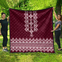 Ukraine Folk Pattern Quilt Ukrainian Wine Red Version - Wonder Print Shop