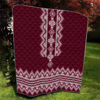 Ukraine Folk Pattern Quilt Ukrainian Wine Red Version - Wonder Print Shop