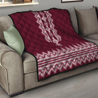 Ukraine Folk Pattern Quilt Ukrainian Wine Red Version - Wonder Print Shop