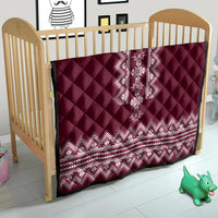 Ukraine Folk Pattern Quilt Ukrainian Wine Red Version - Wonder Print Shop