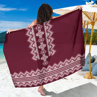 Ukraine Folk Pattern Sarong Ukrainian Wine Red Version - Wonder Print Shop