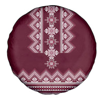 Ukraine Folk Pattern Spare Tire Cover Ukrainian Wine Red Version - Wonder Print Shop