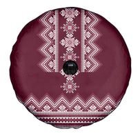 Ukraine Folk Pattern Spare Tire Cover Ukrainian Wine Red Version - Wonder Print Shop