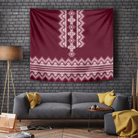 Ukraine Folk Pattern Tapestry Ukrainian Wine Red Version - Wonder Print Shop