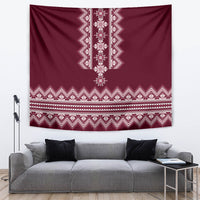 Ukraine Folk Pattern Tapestry Ukrainian Wine Red Version - Wonder Print Shop