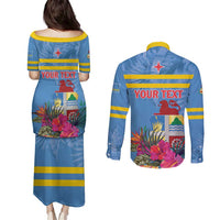 Aruba ta Bonita Couples Matching Puletasi and Long Sleeve Button Shirt Aruba Shoco Tropical Vibe - Wonder Print Shop