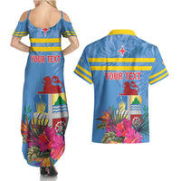 Aruba ta Bonita Couples Matching Summer Maxi Dress and Hawaiian Shirt Aruba Shoco Tropical Vibe - Wonder Print Shop