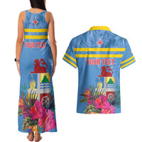 Aruba ta Bonita Couples Matching Tank Maxi Dress and Hawaiian Shirt Aruba Shoco Tropical Vibe - Wonder Print Shop