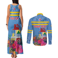 Aruba ta Bonita Couples Matching Tank Maxi Dress and Long Sleeve Button Shirt Aruba Shoco Tropical Vibe - Wonder Print Shop