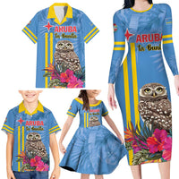 Aruba ta Bonita Family Matching Long Sleeve Bodycon Dress and Hawaiian Shirt Aruba Shoco Tropical Vibe - Wonder Print Shop