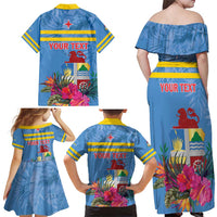 Aruba ta Bonita Family Matching Off Shoulder Maxi Dress and Hawaiian Shirt Aruba Shoco Tropical Vibe - Wonder Print Shop