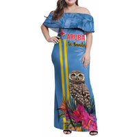 Aruba ta Bonita Family Matching Off Shoulder Maxi Dress and Hawaiian Shirt Aruba Shoco Tropical Vibe - Wonder Print Shop