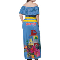 Aruba ta Bonita Family Matching Off Shoulder Maxi Dress and Hawaiian Shirt Aruba Shoco Tropical Vibe - Wonder Print Shop