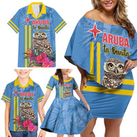 Aruba ta Bonita Family Matching Off Shoulder Short Dress and Hawaiian Shirt Aruba Shoco Tropical Vibe - Wonder Print Shop