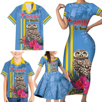 Aruba ta Bonita Family Matching Short Sleeve Bodycon Dress and Hawaiian Shirt Aruba Shoco Tropical Vibe - Wonder Print Shop