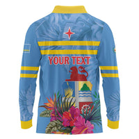 Aruba ta Bonita Long Sleeve Polo Shirt Aruba Shoco Tropical Vibe - Wonder Print Shop