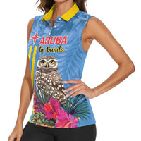 Aruba ta Bonita Women Sleeveless Polo Shirt Aruba Shoco Tropical Vibe - Wonder Print Shop