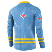 Feliz Dia di Betico Button Sweatshirt Aruba Flag Style - Wonder Print Shop