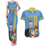 Feliz Dia di Betico Couples Matching Tank Maxi Dress and Hawaiian Shirt Aruba Flag Style - Wonder Print Shop