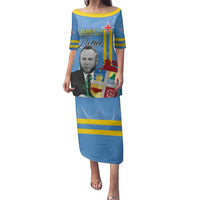 Feliz Dia di Betico Family Matching Puletasi and Hawaiian Shirt Aruba Flag Style - Wonder Print Shop