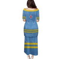 Feliz Dia di Betico Family Matching Puletasi and Hawaiian Shirt Aruba Flag Style - Wonder Print Shop