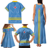 Feliz Dia di Betico Family Matching Tank Maxi Dress and Hawaiian Shirt Aruba Flag Style - Wonder Print Shop
