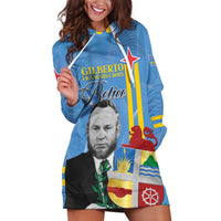Feliz Dia di Betico Hoodie Dress Aruba Flag Style - Wonder Print Shop