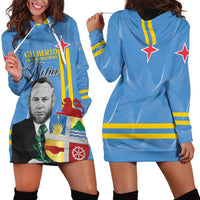 Feliz Dia di Betico Hoodie Dress Aruba Flag Style - Wonder Print Shop
