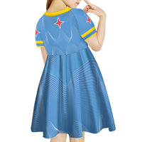 Feliz Dia di Betico Kid Short Sleeve Dress Aruba Flag Style - Wonder Print Shop