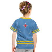 Feliz Dia di Betico Kid T Shirt Aruba Flag Style - Wonder Print Shop