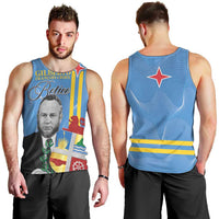Feliz Dia di Betico Men Tank Top Aruba Flag Style - Wonder Print Shop