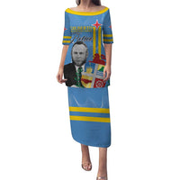 Feliz Dia di Betico Puletasi Aruba Flag Style - Wonder Print Shop