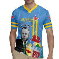 Feliz Dia di Betico Rugby Jersey Aruba Flag Style - Wonder Print Shop