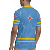 Feliz Dia di Betico Rugby Jersey Aruba Flag Style - Wonder Print Shop
