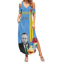 Feliz Dia di Betico Summer Maxi Dress Aruba Flag Style - Wonder Print Shop