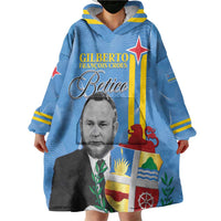 Feliz Dia di Betico Wearable Blanket Hoodie Aruba Flag Style - Wonder Print Shop