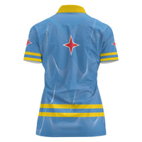 Feliz Dia di Betico Women Polo Shirt Aruba Flag Style - Wonder Print Shop
