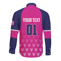 Custom Barbados Royals Cricket Long Sleeve Button Shirt Back to Back Champions - Wonder Print Shop