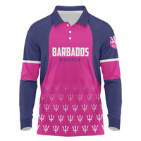 Custom Barbados Royals Cricket Long Sleeve Polo Shirt Back to Back Champions - Wonder Print Shop