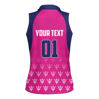 Custom Barbados Royals Cricket Women Sleeveless Polo Shirt Back to Back Champions - Wonder Print Shop