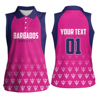 Custom Barbados Royals Cricket Women Sleeveless Polo Shirt Back to Back Champions - Wonder Print Shop