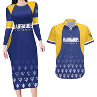 Custom Barbados Tridents Cricket Couples Matching Long Sleeve Bodycon Dress and Hawaiian Shirt Go Champions - Wonder Print Shop