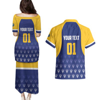 Custom Barbados Tridents Cricket Couples Matching Puletasi and Hawaiian Shirt Go Champions - Wonder Print Shop