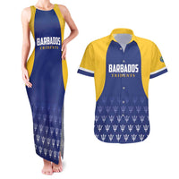 Custom Barbados Tridents Cricket Couples Matching Tank Maxi Dress and Hawaiian Shirt Go Champions - Wonder Print Shop