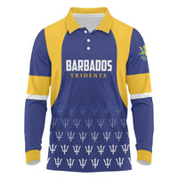 Custom Barbados Tridents Cricket Long Sleeve Polo Shirt Go Champions - Wonder Print Shop